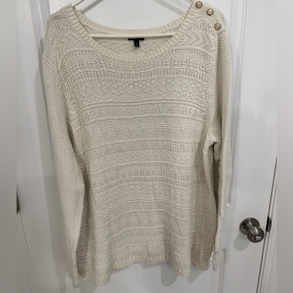 Talbots Ivory Knit Sweater 3x